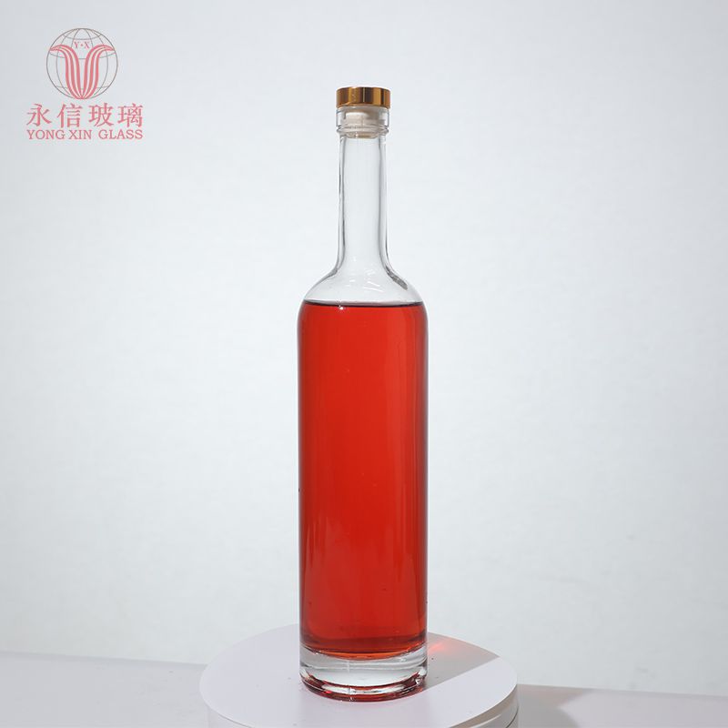 YX00048 China Glass Bottle Manufacture Factory Direct Hot Sell Flint 370ml Wine Umbrella Vodka Round Glass Bottle