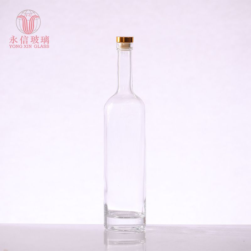 YX00048 China Glass Bottle Manufacture Factory Direct Hot Sell Flint 370ml Wine Umbrella Vodka Round Glass Bottle
