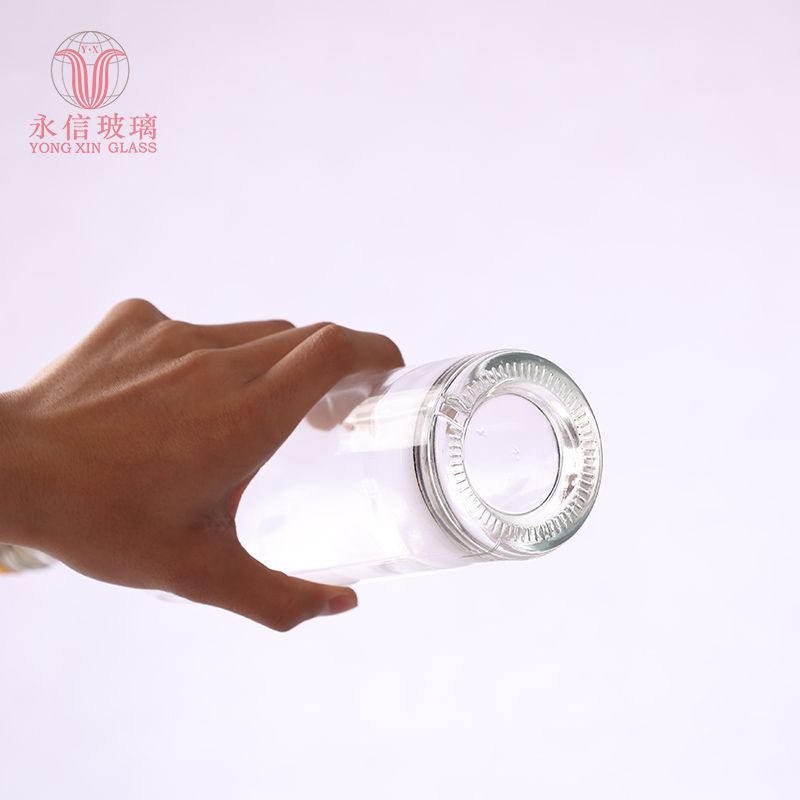 YX00048 China Glass Bottle Manufacture Factory Direct Hot Sell Flint 370ml Wine Umbrella Vodka Round Glass Bottle