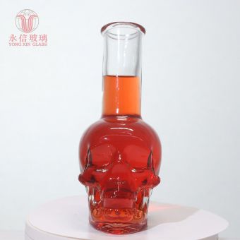 YX00147 Glass Bottle Packaging Food Grade Whiskey Bottle Glass Tubes Drop-Shaped Empty Bottles With Caps For 500ml Whisky Wine Bottle