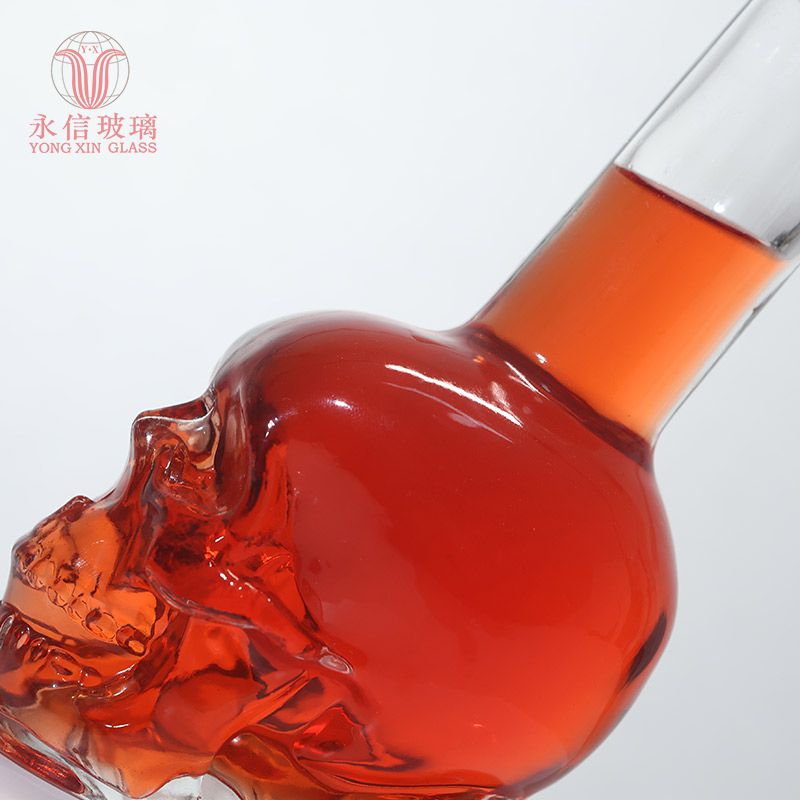 YX00147 Glass Bottle Packaging Food Grade Whiskey Bottle Glass Tubes Drop-Shaped Empty Bottles With Caps For 500ml Whisky Wine Bottle