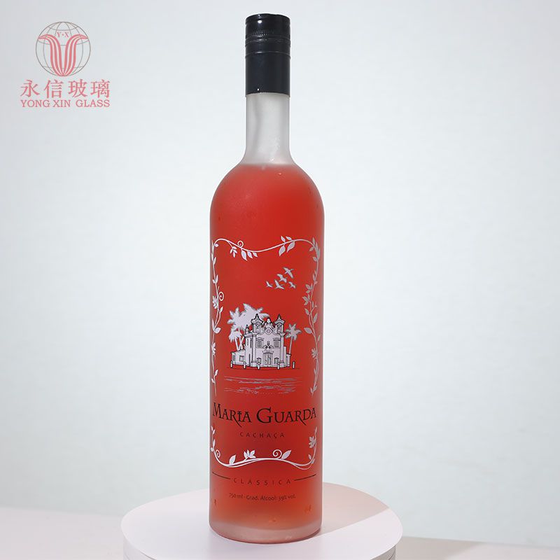 YX00150 Wholesale Low MOQ Flint Glass Bottles With Mountain Bottom For Brandy Whisky Tequila Liquor 750ml