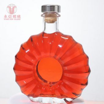 YX00012 Boston Bottle 500ml Antique Transparent Wine Bottle Dropper Bottle Pump Bottle With Aluminum Screw Cap