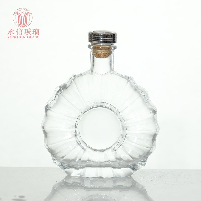 YX00012 Boston Bottle 500ml Antique Transparent Wine Bottle Dropper Bottle Pump Bottle With Aluminum Screw Cap