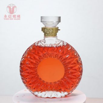 YX00015 Factory Wholesale With Hight Quality brandy  Bottle Glass 750ml  With Cap For Sale