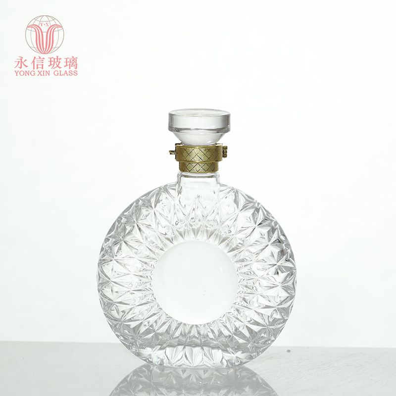 YX00015 Factory Wholesale With Hight Quality brandy  Bottle Glass 750ml  With Cap For Sale