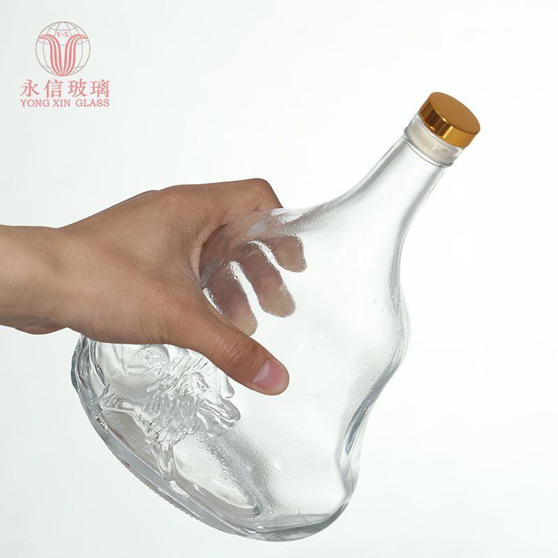 YX00018 Bottle Glass With Cork Uv Glass Bottle Transparent Glass Bottle