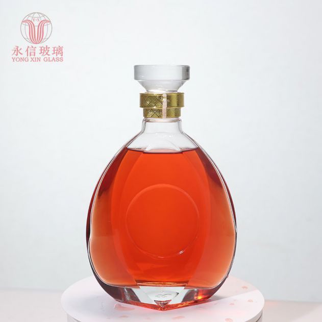 YX00019 Transperant Brandy Glass Bottle Unique Shaped Glass Bottles