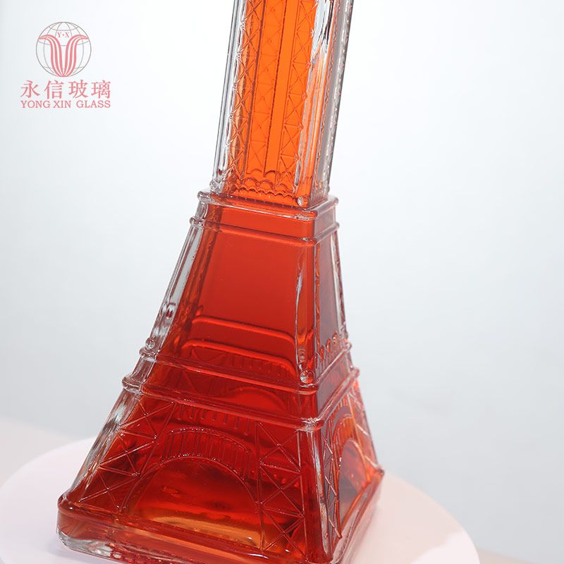 YX00086 Clear Boston Round Glass Bottle Best Selling Glass Rum Whisky Bottle 350ml