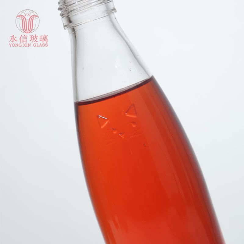 YX00151 Double Glass Bottle 12oz Juice Bottle Bulk Sale Frosted Red Beer Bottle Sauce Bottle Vodka Bottle With Aluminum Lid For 750ml Liquor