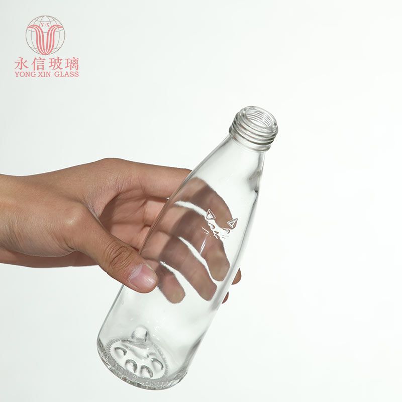 YX00151 Double Glass Bottle 12oz Juice Bottle Bulk Sale Frosted Red Beer Bottle Sauce Bottle Vodka Bottle With Aluminum Lid For 750ml Liquor