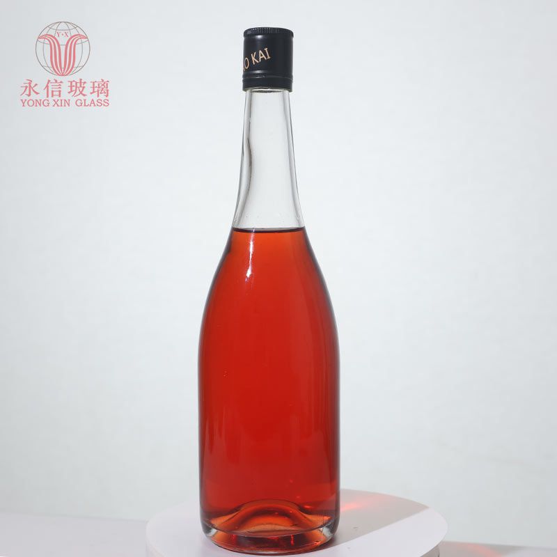 YX00121 Good Quantity Empty Wine Bottle For Sale  Unique Shaped Square Liquor Fancy Bottle