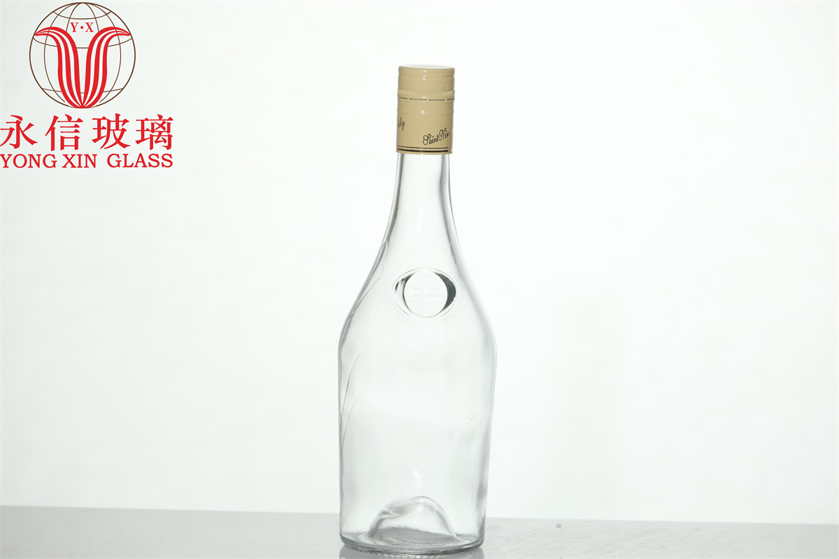 750ml empty glass Wine bottle wholesale CUSTOM shaped vodka/brandy/whiskey/tequila  lime rum from china factory