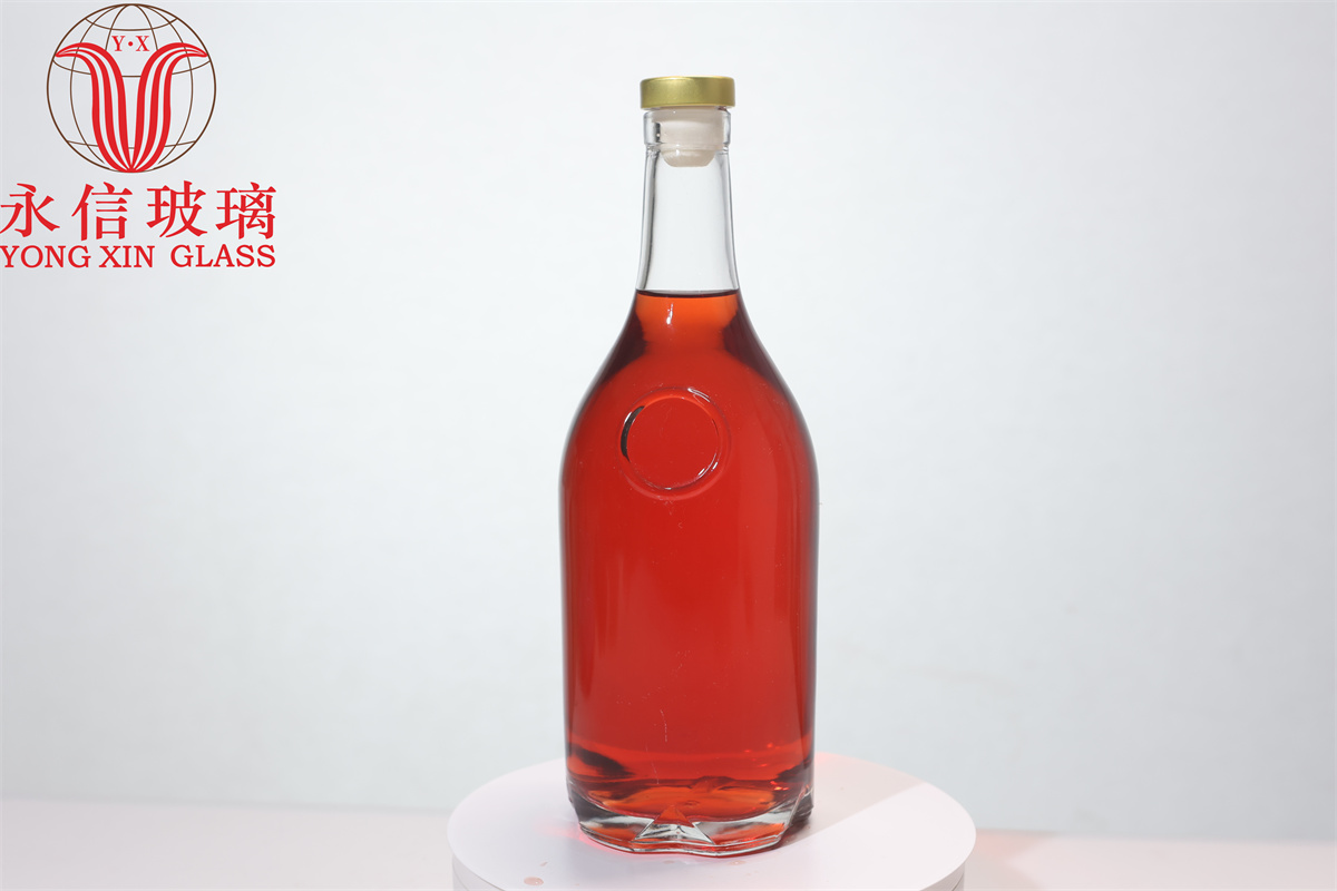 750ml empty glass Wine bottle wholesale CUSTOM shaped vodka/brandy/whiskey/tequila  lime rum from china factory