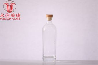 wholesale frosted clear decorative blown fancy liquor glass wine bottles