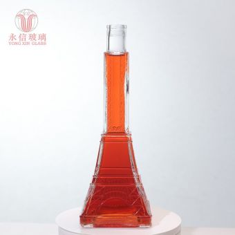 Diffuser Glass Bottle Round Wine Glass Bottle 500ml Frosted Amber Vodka Bottles